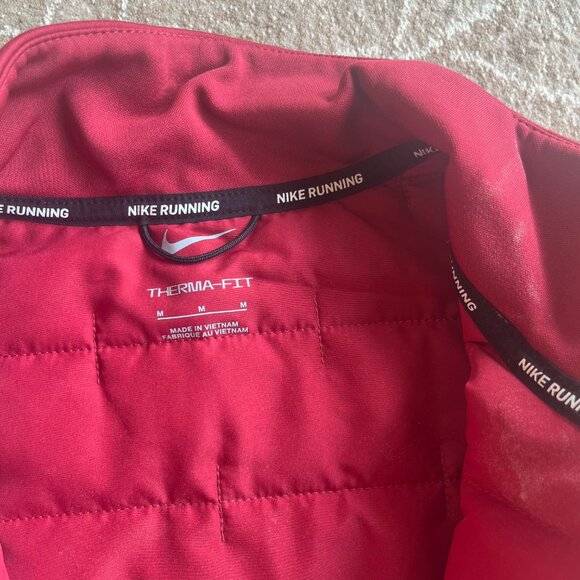 Nike Running Quilted Vest Women's M Red Therma-fit Hybrid Full Zip - Picture 9 of 10